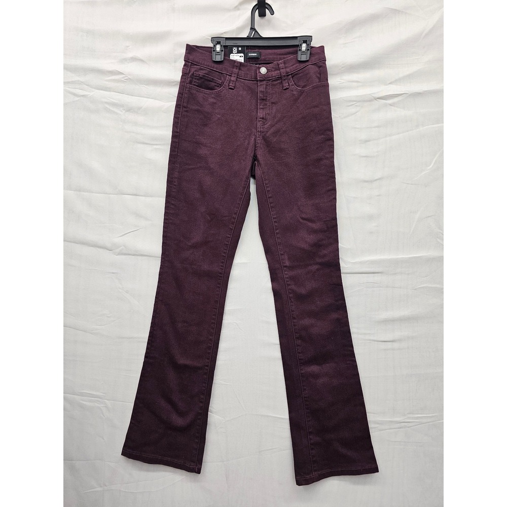 Express Womens Bootcut Jeans Wine Wash Burgundy Mid Rise Pants EX010051 Size 4